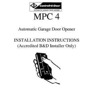 BnD-Doors-Australia-MPC4-Sectional-Door-Openers-Owners-Manual